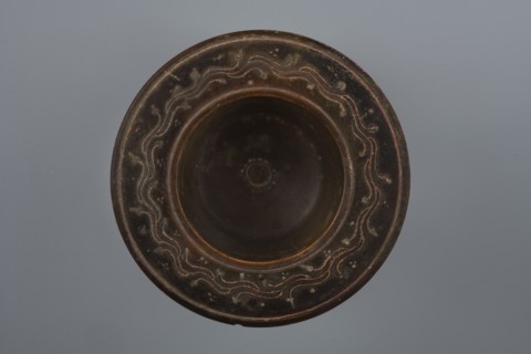 Black-finished bowl, 4th century BC, Southern Italy; vessel bowl; height 6.0 cm, width 11.5 cm., A