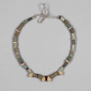 Necklace, salvage excavations, 4th Cataract Sudan, Necklace consisting of 28 cylindrical faience
