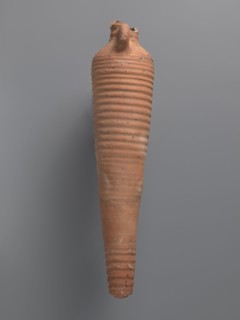 Spindle-shaped amphora, unknown Aswan workshop, 6th–7th century. Thick, ring-shaped vises