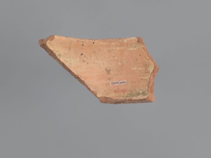 Fragment of a vessel stand, painted Coptic vessel stand with floral decorations. The walls form a