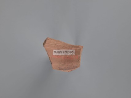 Fragment of a vessel, painted Coptic vessel with figural decoration, Fragment of the body of a