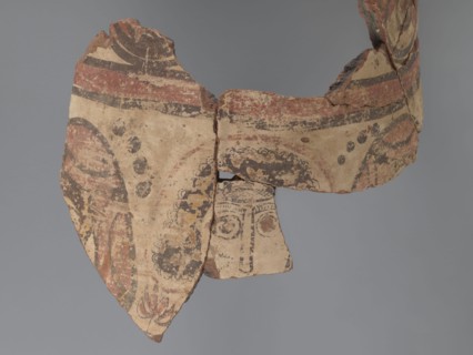 Painted storage vessel, fragment of the upper part of a large storage vessel neck and upper body.
