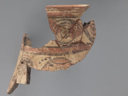 Painted storage vessel, storage vessels, painted Coptic vessels, figural decorations, floral