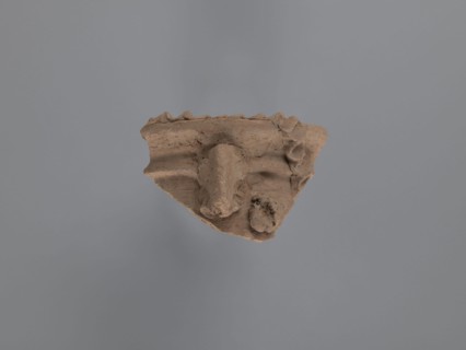 Fragment of a vessel with applied decoration;, Coptic pottery, plastic decoration. Fragment of the