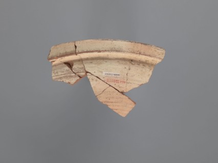 Plate fragment, unknown northern Egyptian workshop; plate/tableware, painted Coptic pottery, Nile