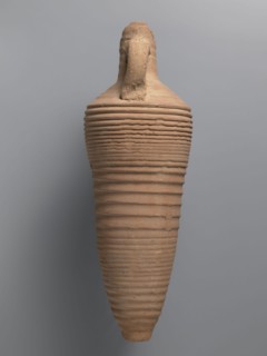 Amphora, unknown Egyptian workshop. Amphora with a spindle-shaped belly, fluted walls, and a