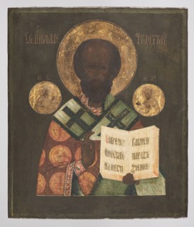 Icon: St. Nicholas the Wonderworker, Russian workshop; Nicholas of Myra ca. 270–352, bishops, Mary