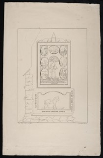Tomb of Boleslaw the Brave in Osjak, lithograph by Ignaz Bergmann after Gabriel Charton's