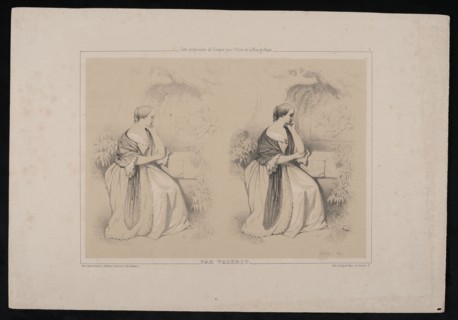 Lady Seated at a Monument; lithograph published by Gihaut Freres Paris, 1815–1871; lithographer: