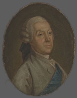 Andrzej Zamoyski 1716–1792, unknown artist, Bust three-quarters left; grey eyes, powdered wig en