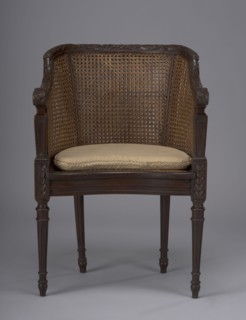 Armchair in the Louis XVI style; seat and backrest woven; 18th/19th century; height 81 cm, width 55