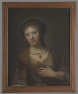 Saskia von Uylenburgh 1612–1642, wife of Rembrandt; copy after Rembrandt van Rijn 1606–1669.