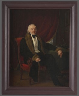 Karol Otto Kniaziewicz 1762–1842, unknown author. Figure sitting on a Hamburg armchair upholstered