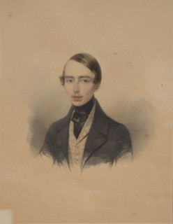 Karol Andrzej Radziwill 1821–1886, painted by Waldemar Hau 1816–1895. Bust slightly turned to the