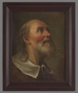 Head of Saint Peter, 17th century?, Poland; portrait painting of Saint Peter; height 42.0 cm, width