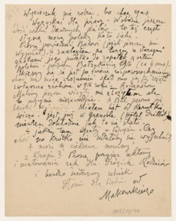 Letter to Maria Mickiewiczówna with a drawing view of the bridge in Espaly, Makowski, Tadeusz