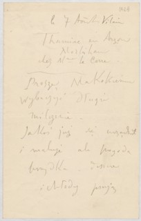 Letter from Tadeusz Makowski 1882–1932 to Maria Mickiewiczówna Maria Mickiewicz, 1868–1952,