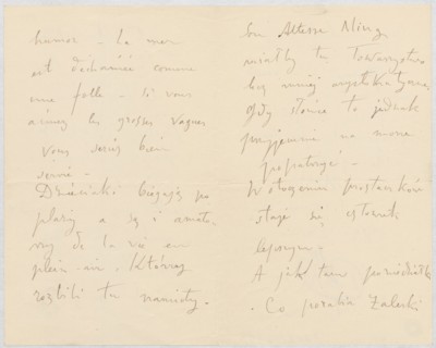Letter to Maria Mickiewiczówna by Tadeusz Makowski 1882–1932. Manuscript letter, filigree, 2