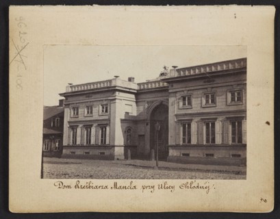 The Sculptor Manzel's House at Chlodna Street View of the front elevation of the house built for