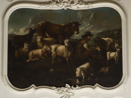 Shepherd's Scene with a Shepherd Milking a Goat, Philipp Peter Roos Rosa di Tivoli 1657–1706.