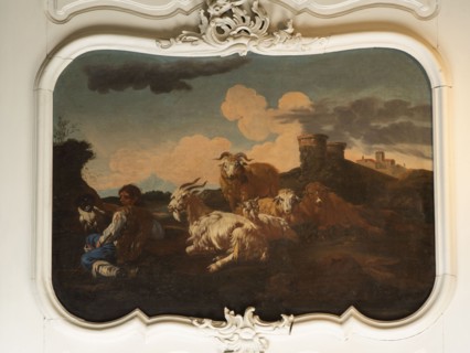Shepherd Scene with a View of the Castle, Roos, Philipp Peter 1657–1706, painter. Multicolored