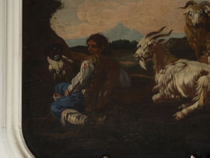 Shepherd Scene with a View of the Castle, Roos, Philipp Peter 1657–1706. Multicolored composition