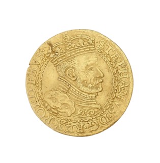 Gdansk ducat, Stefan I Batory king of Poland; 1575–1586 author, 1586, Poland, Gdansk, coin, A round