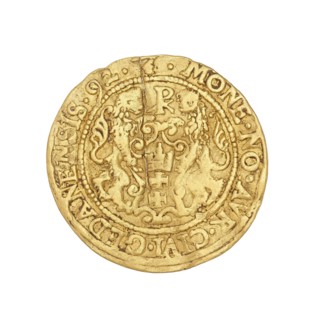 Gdansk ducat; Filip Klüwer fl. 1588–1601, mintmaster; Sigismund III Vasa King of Poland, r.