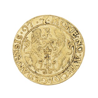 Gdansk ducat; Filip Klüwer fl. 1588–1601, mintmaster co-creator; Sigismund III Vasa King of Poland,