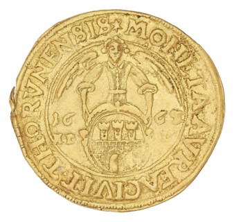 Torun double ducat, John II Casimir Vasa King of Poland; 1648–1668; Lauer, Hans Dawid mint lessee;