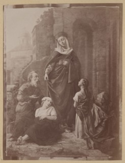 Photograph of a painting: Ignacy Jasinski 1833–1878, Alms; painting, Polish, reproduction of a work