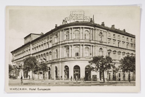Hotel Europejski at Krakowskie Przedmiescie, Warsaw; photographer, published by Wydawnictwo Salonu