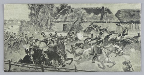 Reproduction of a painting: Wojciech Kossak 1856–1942, The Battle of Mlynarzami, 1890, painting,