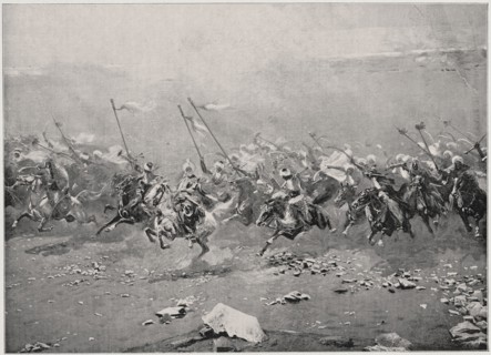 Reproduction of a painting: Wojciech Kossak 1856–1942, Fragment of the panorama The Battle of the