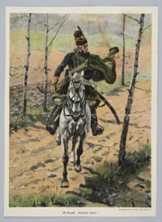 Watercolor reproduction: Wojciech Kossak 1856-1942, Polnischer Husar Hussar; painting, Polish