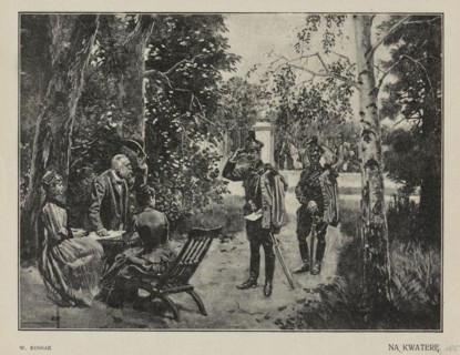 Reproduction of a painting: Wojciech Kossak 1856–1942, To the Quarters; 1903; painting; Polish