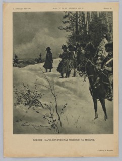 Reproduction of a painting: Wojciech Kossak 1856–1942, Year 1812. Napoleon during the march on