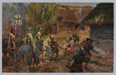Wojciech Kossak 1856–1942, Hunting for people: The Teutonic apostolate; page from the Prussian