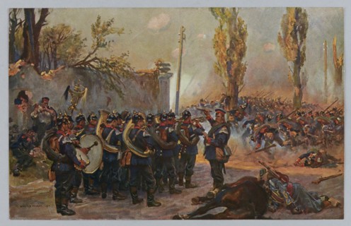 Wojciech Kossak 1856–1942, Poland Is Not Yet Lost: Gravelotte 1870; page from the Prussian Spirit