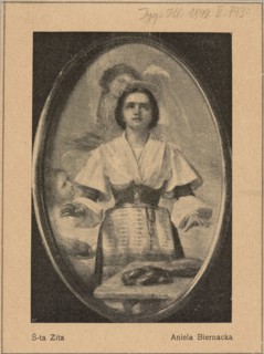 Reproduction of a painting: Aniela Biernacka 1858–1918, St. Zita; painting, Polish painting,