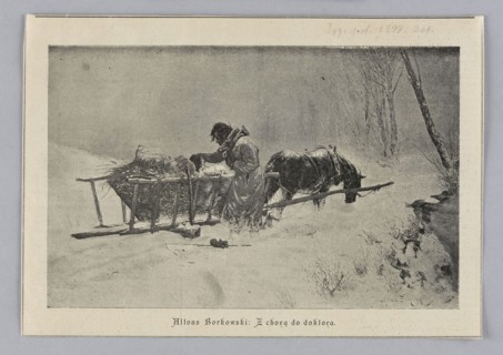 Reproduction of a painting: Alfons Borkowski 1850–1918, From the Ill Woman to the Doctor; 1899;