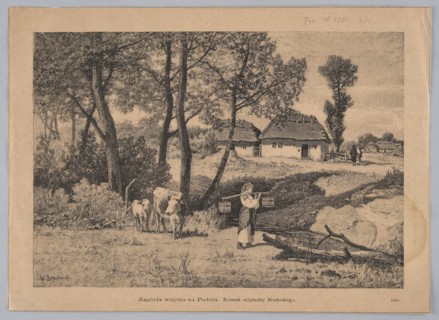A rural farm in Podolia; painting by Walery Brochocki 1847–1923, 1885; reproduction/graphic press