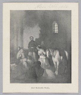 Reproduction of a painting: Józef Brodowski 1828–1900, Branka; painting; Polish painting; horses;