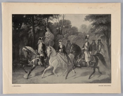 Reproduction of a painting: Józef Brodowski 1828–1900, The Royal Walk; painting, Polish painting,