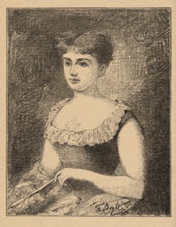 Reproduction of a drawing: Ferdynand Bryll 1863- after 1920, Portrait of a Lady; reproduction,