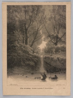 In the spring; 1883, plate from a periodical title page. Drawn by Feliks Brzozowski 1836–1892;
