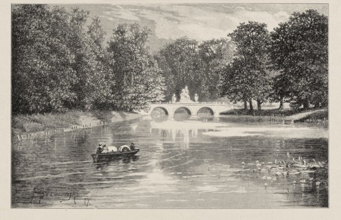 Reproduction of a drawing: Feliks Brzozowski 1836–1892, Monument to King Jan Sobieski on the bridge