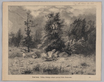 Before the storm; 1880; drawing by Feliks Brzozowski 1836–1892 after a woodcut by Jan Krajewski fl.
