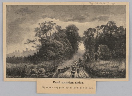 Before sunset; 1886. Illustration after Feliks Brzozowski 1836–1892 with woodcut by Julia Krajewska