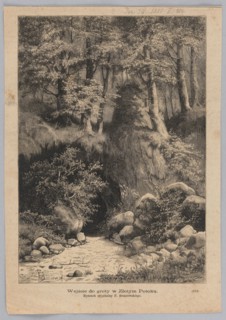 Entrance to the cave in Zloty Potok; forest landscapes, caves, boulders; Kraków-Czestochowa Upland,